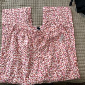 GAP Floral Wide Leg Pants - Pink and White